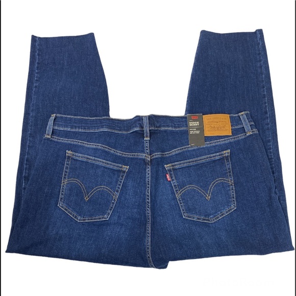 Levis Big E Jeans Wedgie Skinny Womens SZ 22W Crop Raw Hem Button Fly Plus - Picture 16 of 16